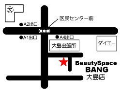 BEAUTY SPACE BANG 大島店地図
