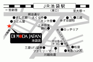 美容室　DI MODA JAPAN　池袋店地図