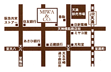 MIWA & Co. HAIRS 天五店地図