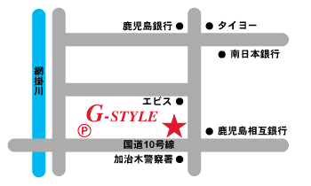 美容室G-STYL地図
