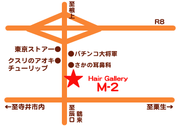 ヘアーギャラリーM-2　寺井店地図
