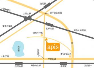 apis  /大田区/北千束/長原/大岡山地図