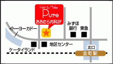 hair make Pure【ピュール】金町店地図