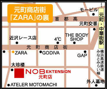 NOB HAIRDESIGN 元町店地図
