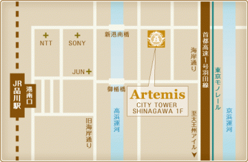 Beauty Space Artemis 品川店地図