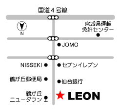 ヘアスタイリストサロン レオン鶴が丘店地図