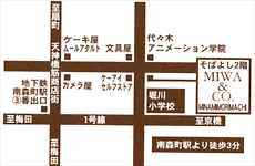MIWA & Co. HAIRS 南森町店地図