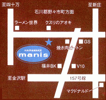 HAIR&MEKE manis地図