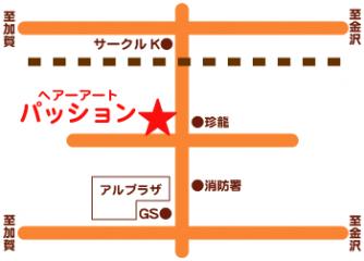 ヘアーアートパッション　園町店地図