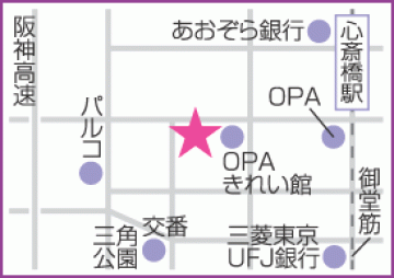 DuOヘアー　心斎橋地図