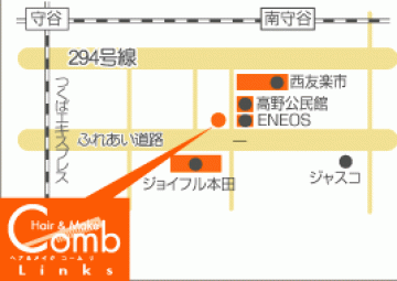 Hair&Make Comb リンクス店地図
