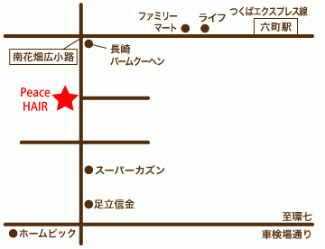 Peace HAIR地図