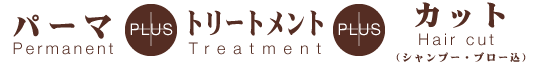 パーマ+トリートメント+カット（シャンプー・ブロー込）