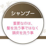 重要なのは、髪を洗う事ではなく頭皮を洗う事