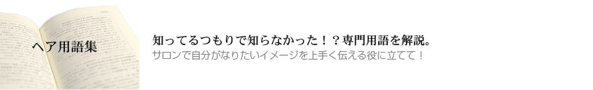 知ってるつもりで知らなかった！？専門用語を解説。サロンで自分がなりたいイメージを上手く伝える役に立てて！